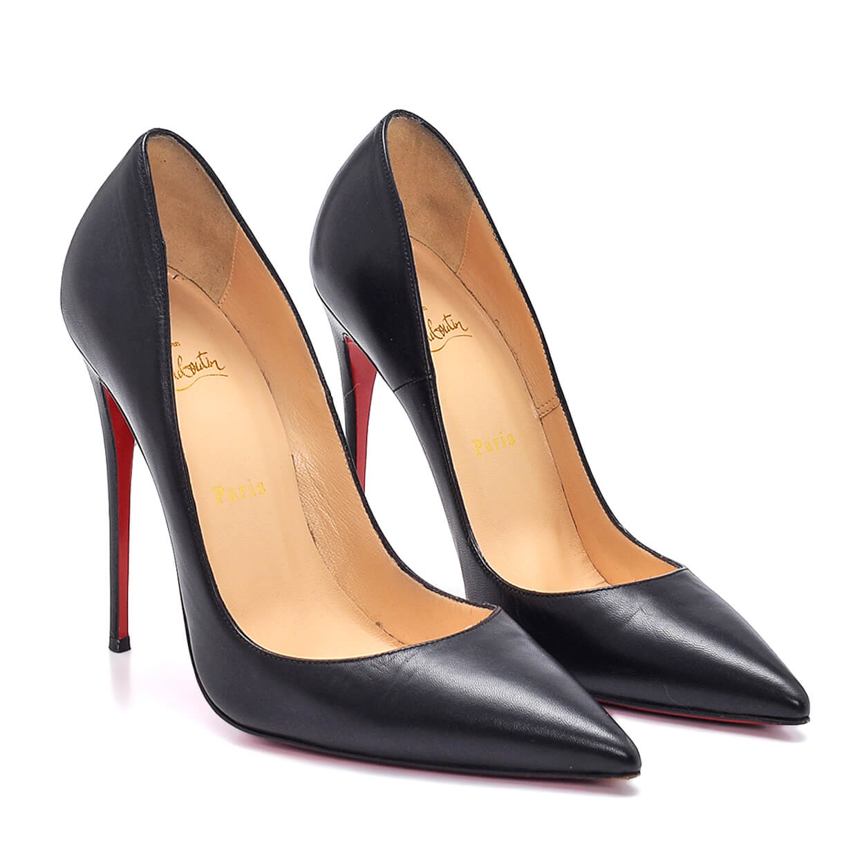 Christian Louboutin - Black Leather Stiletto Pumps